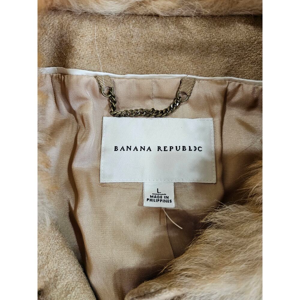 Banana Republic Dyed Italian Shearling Wool Jacket Coat, Front Pockets, Sz L - Picture 6 of 13